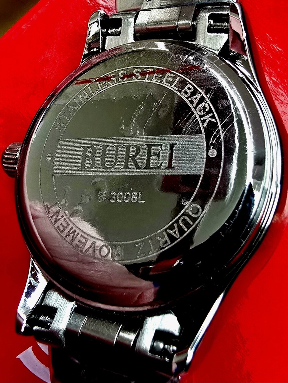 NWT BUREI Silver Stainless Steel Link Bracelet Watch - Picture 5 of 5